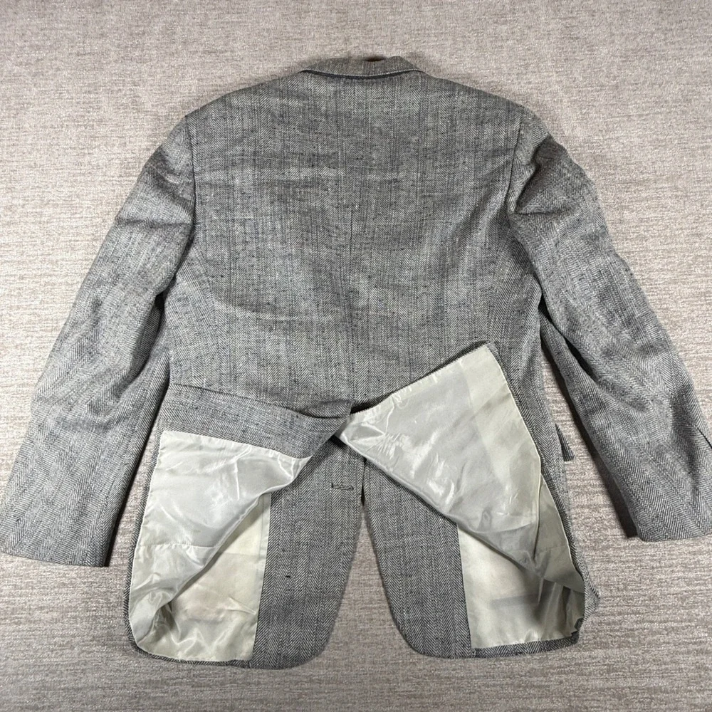 Polo Ralph Lauren Blazer Mens Gray Herringbone Tweed Wool Vintage USA 7119